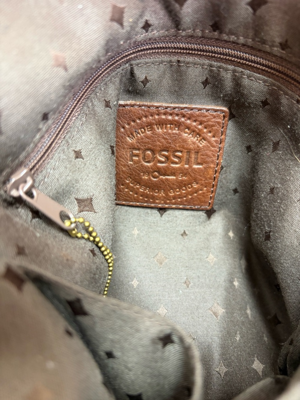 Fossil Long Live Vintage 1954 Leather Cargo Crossbody Bag Brown - Picture 5 of 15